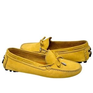Mercanti Fiorentini women's Gold Leather Moc Driving Loafers size 10B